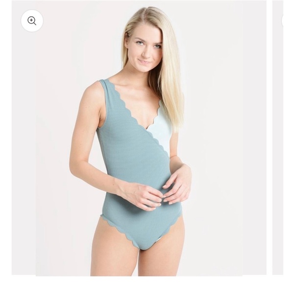 Marysia two tone canyon point scalloped swimsuit - Picture 4 of 8